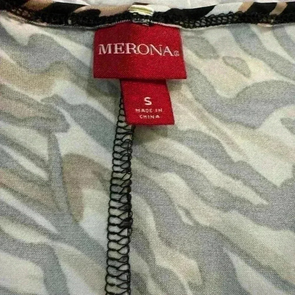 Merona Tiger Print Ruched Dress Faux Wrap Fitted Work Dressy Career Size Small - Picture 6 of 6